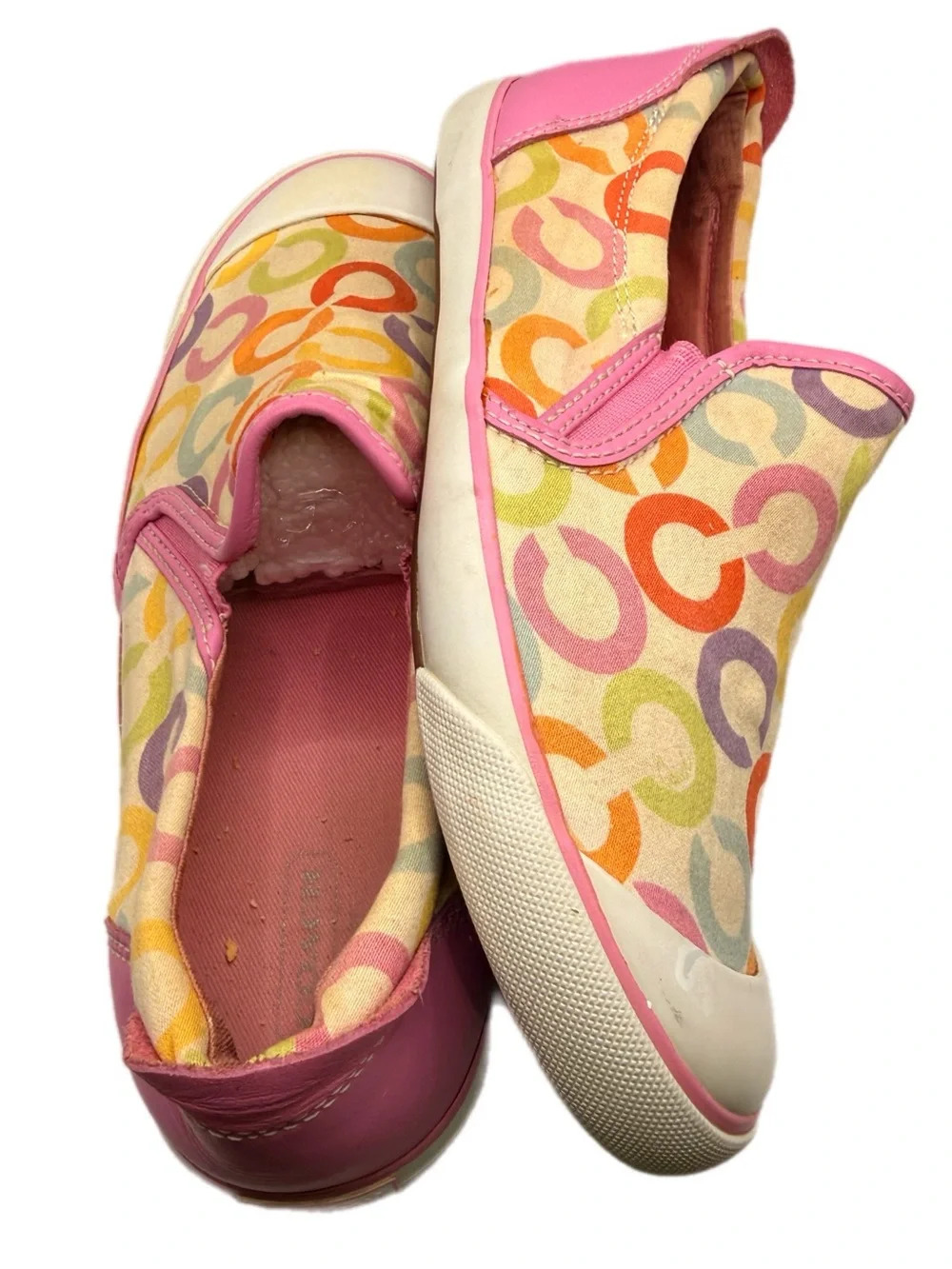Coach | Beale Multicolor Signature C Slip-On Sneakers Y2K Vintage Pink Trim